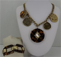 Chico's 80's Style Coin Necklace & Bracelet