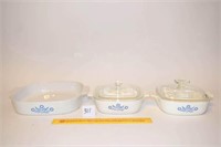 3pcs. Of Blue Cornflower Corningware