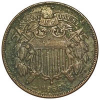 1866 Two Cent Piece ABOUT UNCIRCULATED
