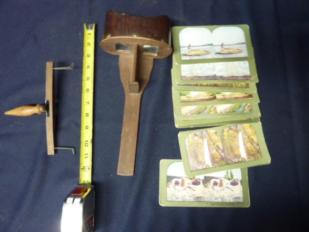 VINTAGE STEREOSCOPE WITH 11 SLIDES