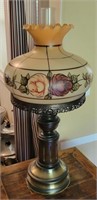 Antique Floral Table Lamp 25" tall