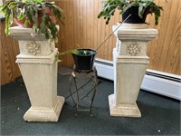 3- Plant Stands w/ Artificial Flowers