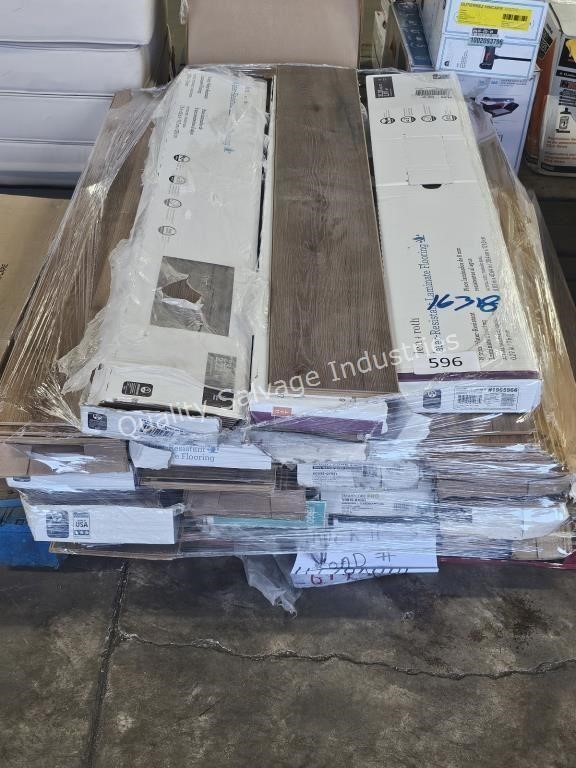 skid of assorted style/color hardwood flooring