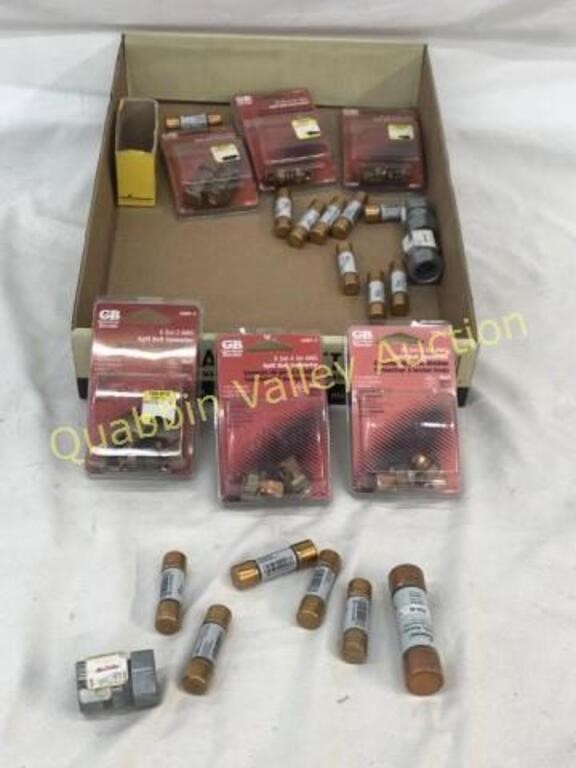 ASSORTED FUSES & SPLIT BOLT CONNECTORS