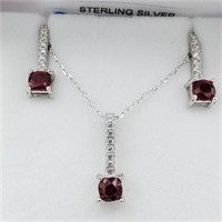 STERLING SILVER 4.25MM X 4.2MM GENUINE RUBY