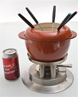 Ensemble à fondue en fonte émaillée