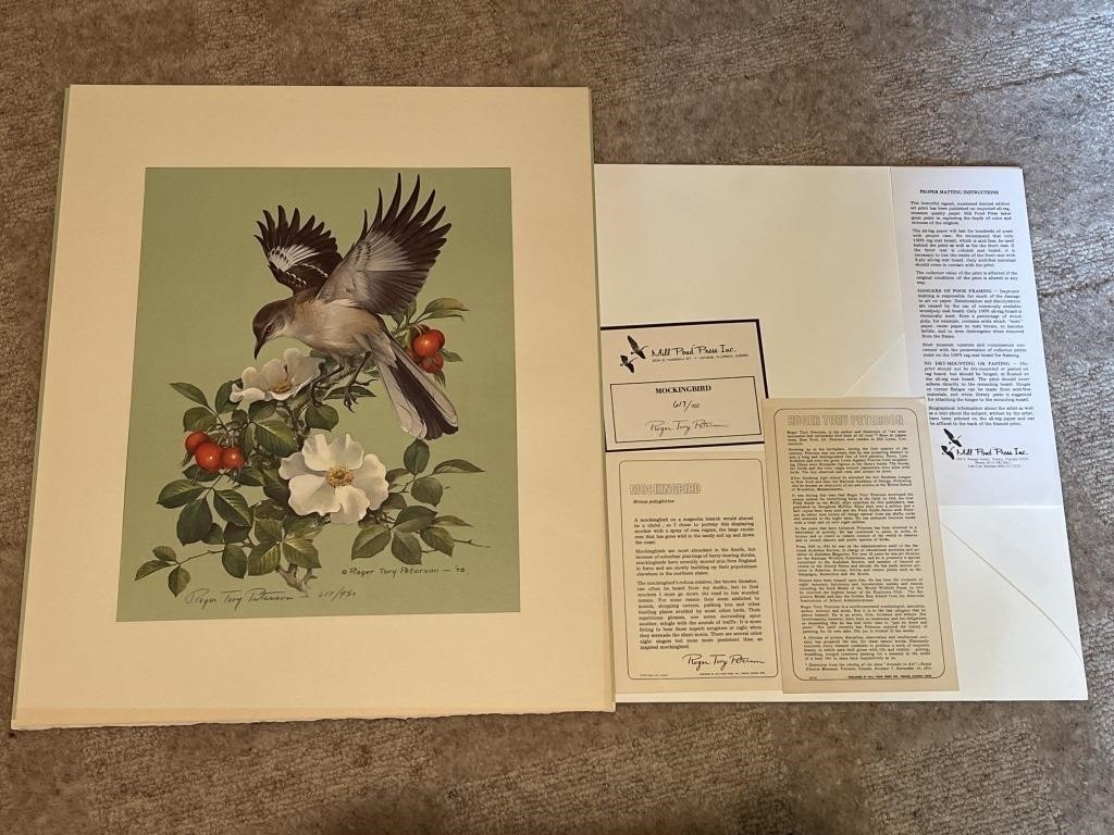 "Mockingbird" Roger Tory Peterson Signed 617