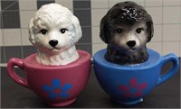 Magnetic Salt & pepper shakers - dogs in cups