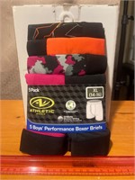 New Athletic Works boys 5 pack boxer briefs 14/16