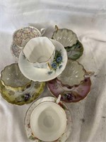 Vintage Lot of 6 various brand teacups with