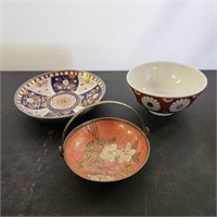 3 Decorative bowls, one is Neiman Marcus!