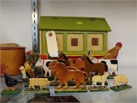 Wood Crafted Noah's Ark with Animals
