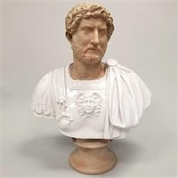 Hadrian Roman Emperor terra cotta & porcelain bust