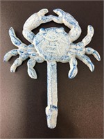 Nautical themed cast iron crab shaped wall hook. T