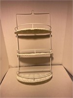 white wicker metal wall shelf that folds