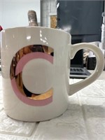 Large Opalhouse Coffee Mug Cup Stoneware Initial C