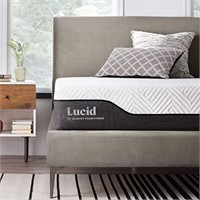 LUCID 10 Inch Hybrid Mattress - Bamboo Charcoal an