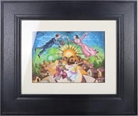 MARC CHAGALL FRAMED WATERCOLOR PAINTING AFTER