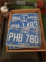 Lot of Iowa 1980s License Plates