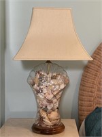 Seashell Filled Glass Table Lamp