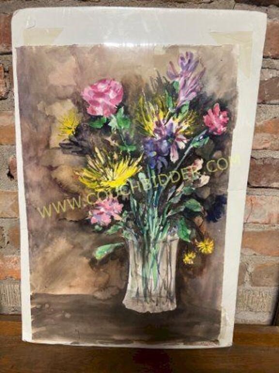 Watercolor painting - floral bouquet- no frame