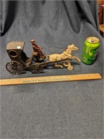 Cast Iron Horse & Carriage Toy Decor