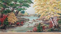c1962 D M Cyderman Original Art River Landscape