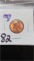 BU Red 1959-D Wheat Back Penny