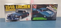 2 - 1:25 scale model car kits - 1948 Lincoln