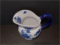 Blue and White Floral Pitcher