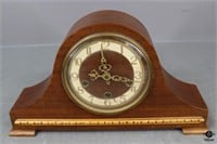 Vintage Smith's Wood Mantle Clock w/Key