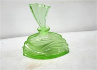 Art Deco Green Perfume Bottle 4 1/2"W