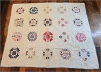 Vintage White Quilt W/ Designs 67" X 82"