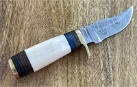 Damascus Knife w/Leather Sheath