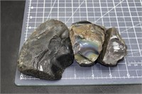 1lb 6oz Rainbow Obsidian Rough For Cabs