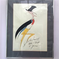 SIGNED CARTOON DRAWING