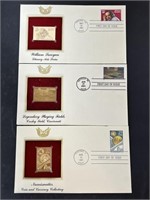 3 22 KT Gold Replica Stamp Covers