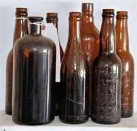 Lot #4364 - (7) amber bottles in various sizes