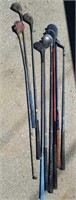 Vintage golf clubs three of them are wooden