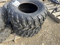 4 ATV TIRES, 1 CAR TIRE;