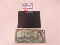 1967 Can Centennial dollar bill