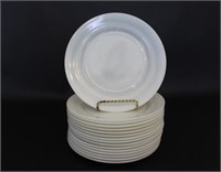 Sixteen Milk Glass Luncheon Plates