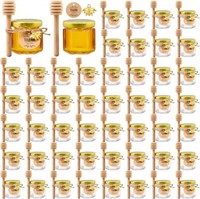 Mini Glass Honey Jars-1.5oz  50 pcs  w/ Dipper