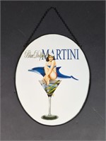 Blue Dolphin Martini Glass Handing Advertisement,