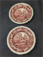 2 Vintage Fine China Spode Tower Rim Soup Bowls