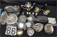 flat of silver plated items