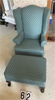 Walker furniture co. green arm chair and