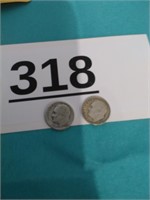 1950-D and 1950-P Roosevelt Dimes