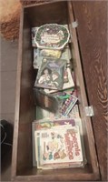 3 FT LONG 1 FT TALL WOOD BOX WITH KIDS BOOKS