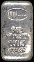 (1) 5 OZ .999 SILVER ITALPREZIOSI BAR